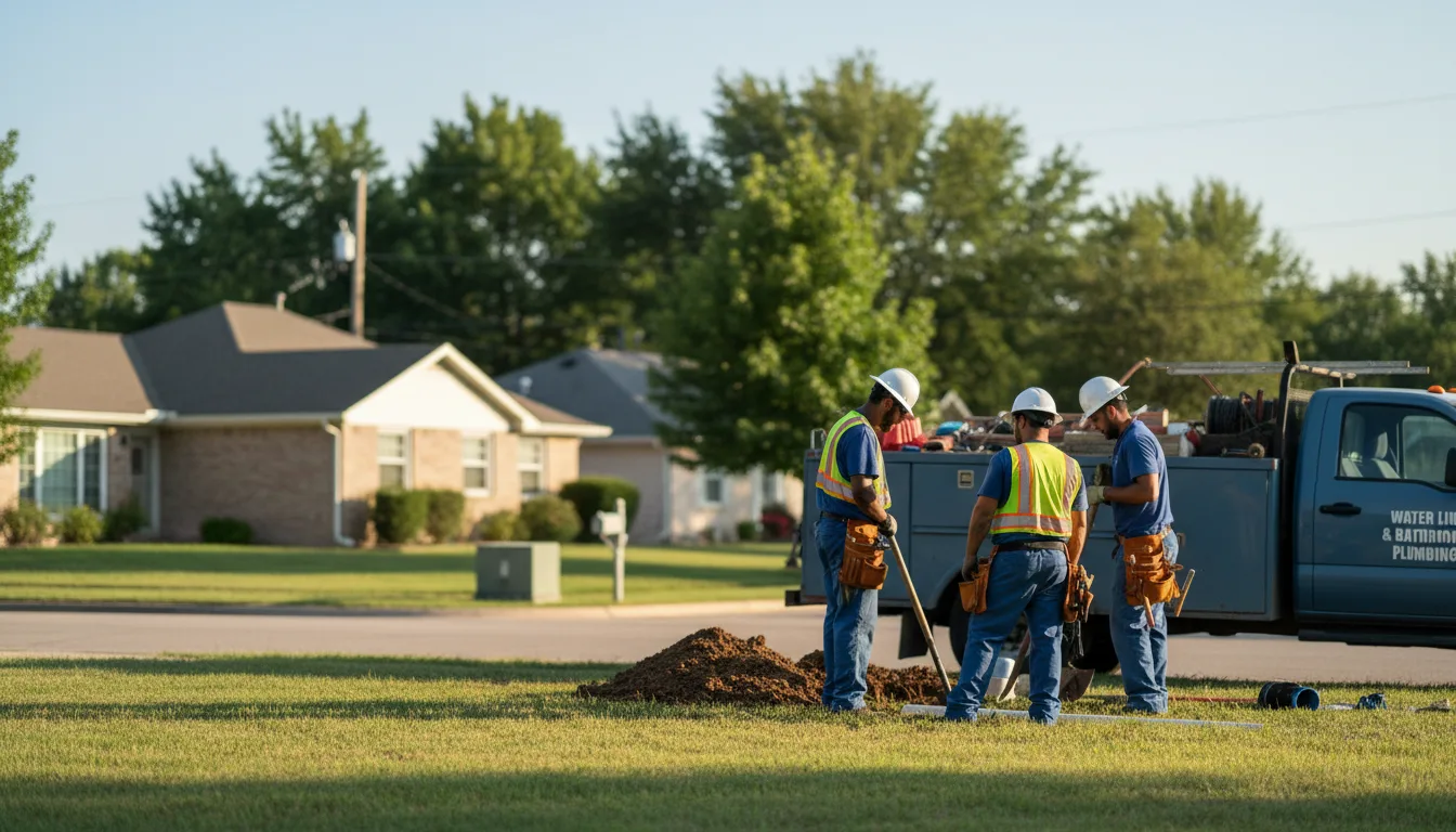 Residential water line and bathroom plumbing service in Alledonia, OH